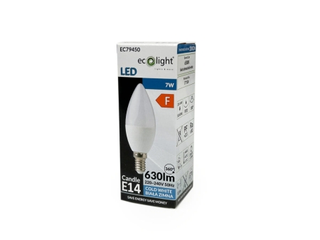 Żarówka LED CANDLE E14 7W 6000K - karton.jpg