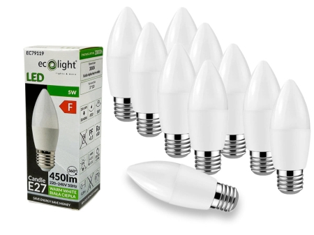 10x Żarówka LED CANDLE E27 5W 3000K.jpg