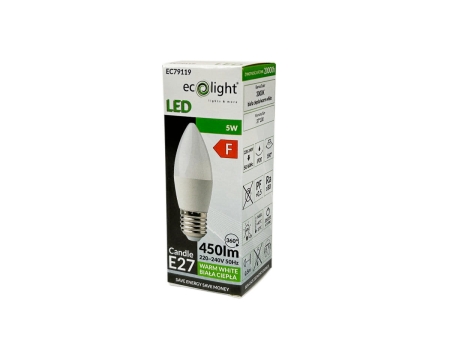 Żarówka LED CANDLE E27 5W 3000K - karton.jpg