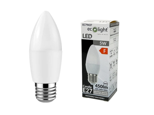 Przejdź do produktu Żarówka LED CANDLE E27 5W 4000K