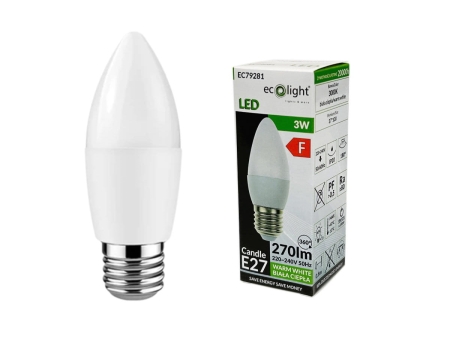 Żarówka LED CANDLE E27 3W 3000K - glowne.jpg