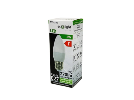 Żarówka LED CANDLE E27 3W 3000K - karton.jpg