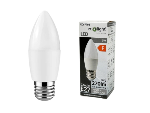 Przejdź do produktu Żarówka LED CANDLE E27 3W 4000K
