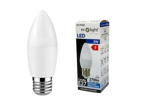 Przejdź do produktu Żarówka LED CANDLE E27 3W 6500K