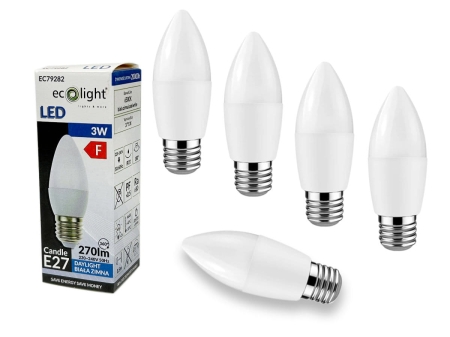 5x Żarówka LED CANDLE E27 3W 6000K.jpg