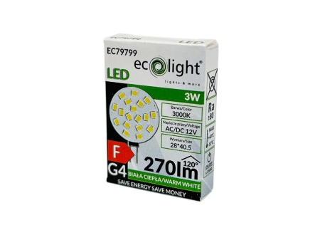 Żarówka LED G4 PASTYLKA 3W 12V ACDC 3000K - karton.jpg