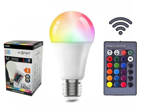 Przejdź do produktu Żarówka LED CLASSIC E27 8W RGBW + pilot