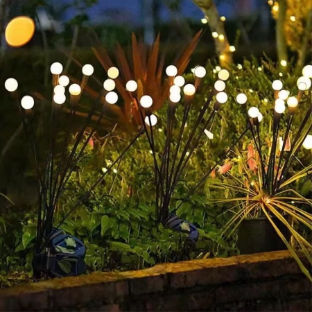 Lampa solarna LED ogrodowa wbijana x10 LED 73cm - wizualizacja 5.JPG