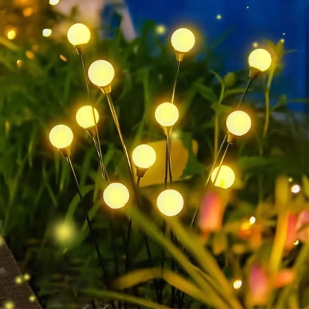Lampa solarna LED ogrodowa wbijana x10 LED 73cm - wizualizacja 6.JPG