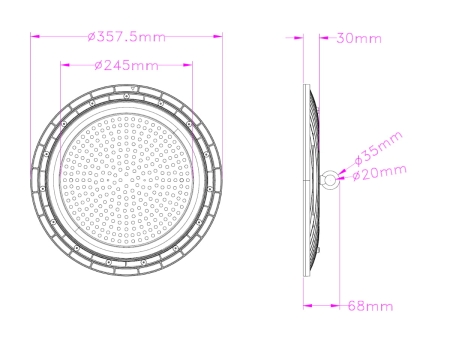 Lampa LED UFO High Bay DOB 120 200W 4000K - wymiary.jpg