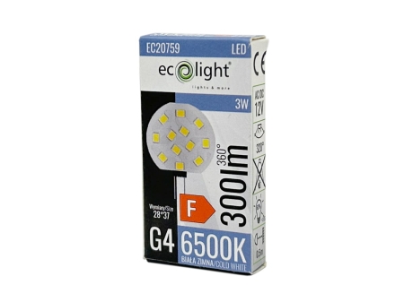 Zarowka LED G4 PASTYLKA 3W 12V ACDC 6500K - karton.jpg
