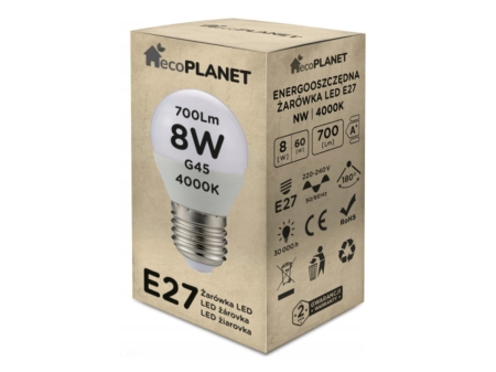 Zarowka LED ecoPLANET E27 G45 8W 4000K - karton.jpg