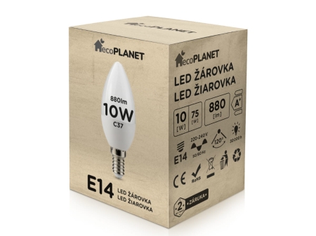 Zarowka LED ecoPLANET E14 10W 4000K swieczka - karton.jpg
