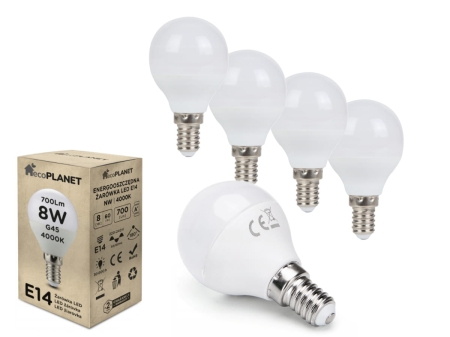 5x Zarowka LED ecoPLANET E14 G45 8W 4000K.jpg
