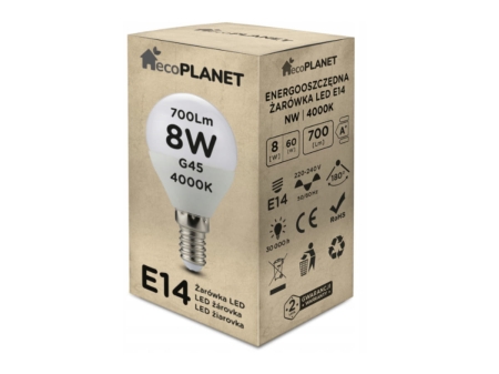 Zarowka LED ecoPLANET E14 G45 8W 4000K - karton.jpg