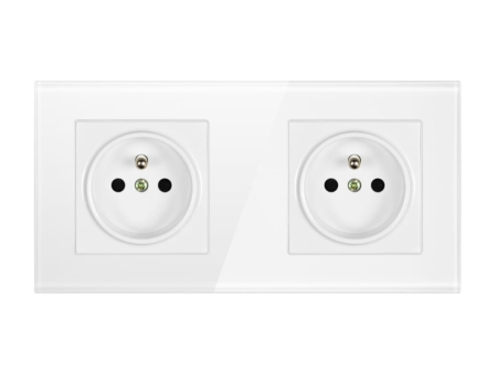 2x Gniazdo pojedyncze Fi60 Biale + ramka - front.jpg