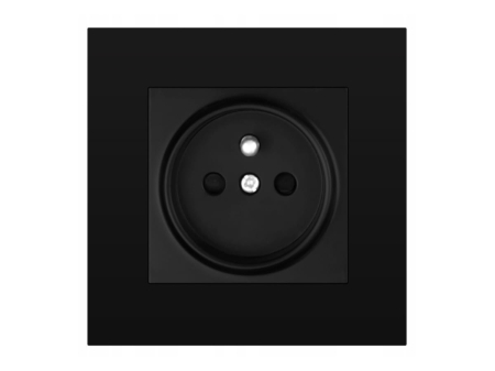 Gniazdo pojedyncze Fi60 Czarne + ramka - front.jpg