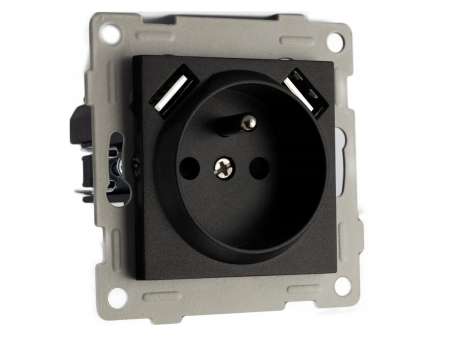 Gniazdo pojedyncze Fi60 2x USB Czarne.jpg