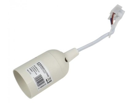 Gniazdo plastikowe oprawka E27 z zawieszką Białe.jpg