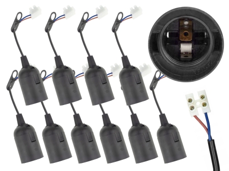 Gniazdo Plastikowe Oprawka E27 z Zawieszką Czarne x10 -- miniaturka.jpg