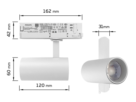 Lampa Szynowa LED Ascela 10W 4000K Biała 3F -- wymiary.jpg