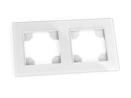 Ramka Szklana Podwójna do Gniazda Fi60 Biała -- 01.jpg