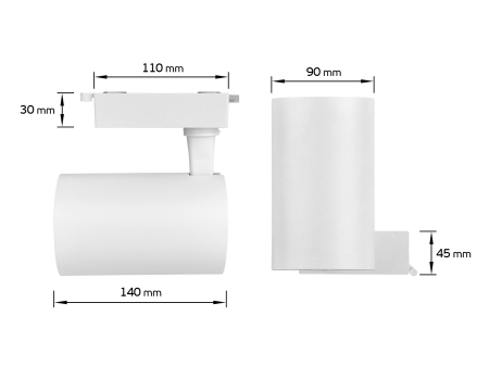 Lampa szynowa LED 1F ECO 20W BIAŁA - wymiary.jpg