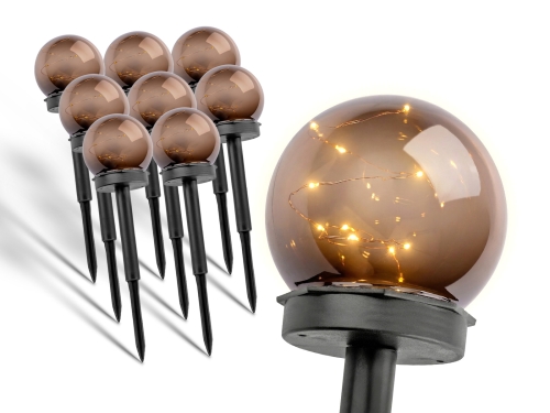 Przejdź do produktu 8x Słupek ogrodowy Solar LED GLOBE 3000K IP44