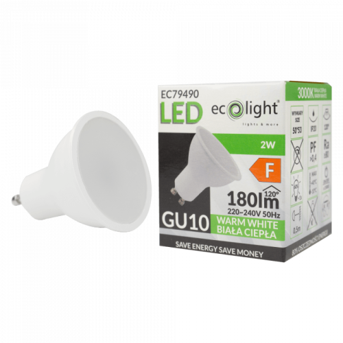 Przejdź do produktu Żarówka LED GU10 2W 3000K