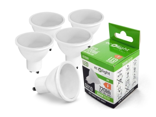 Przejdź do produktu 5x żarówka LED GU10 8W 3000K