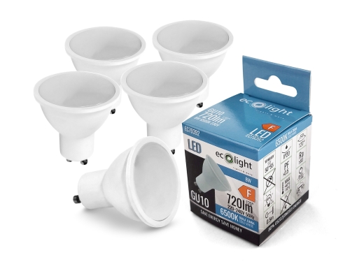 Przejdź do produktu 5x żarówka LED GU10 8W 6500K
