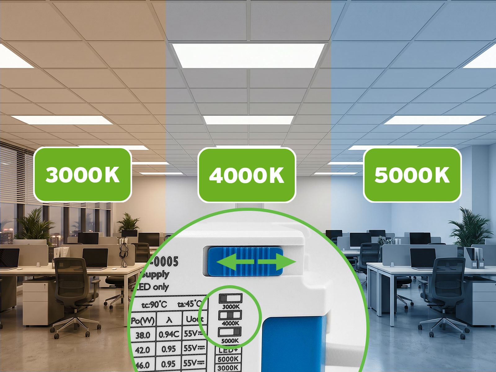 Panel podtynkowy LED 120x60 Almach CCT 38/42/46/50W 3000/4000/5000K