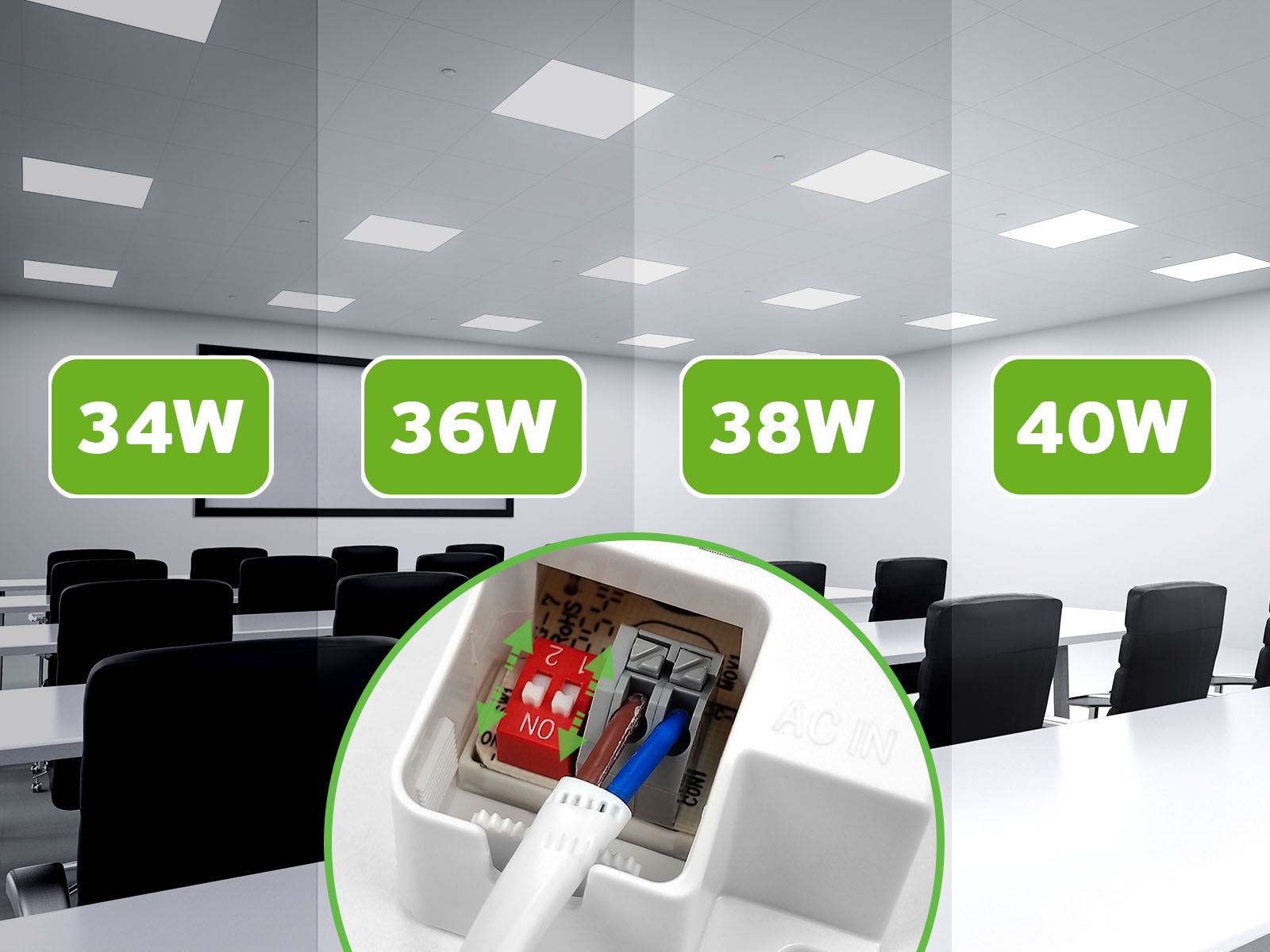 Panel podtynkowy LED 60x60 Almach CRI 95 CCT 40W 3000/4000/5000/6500K