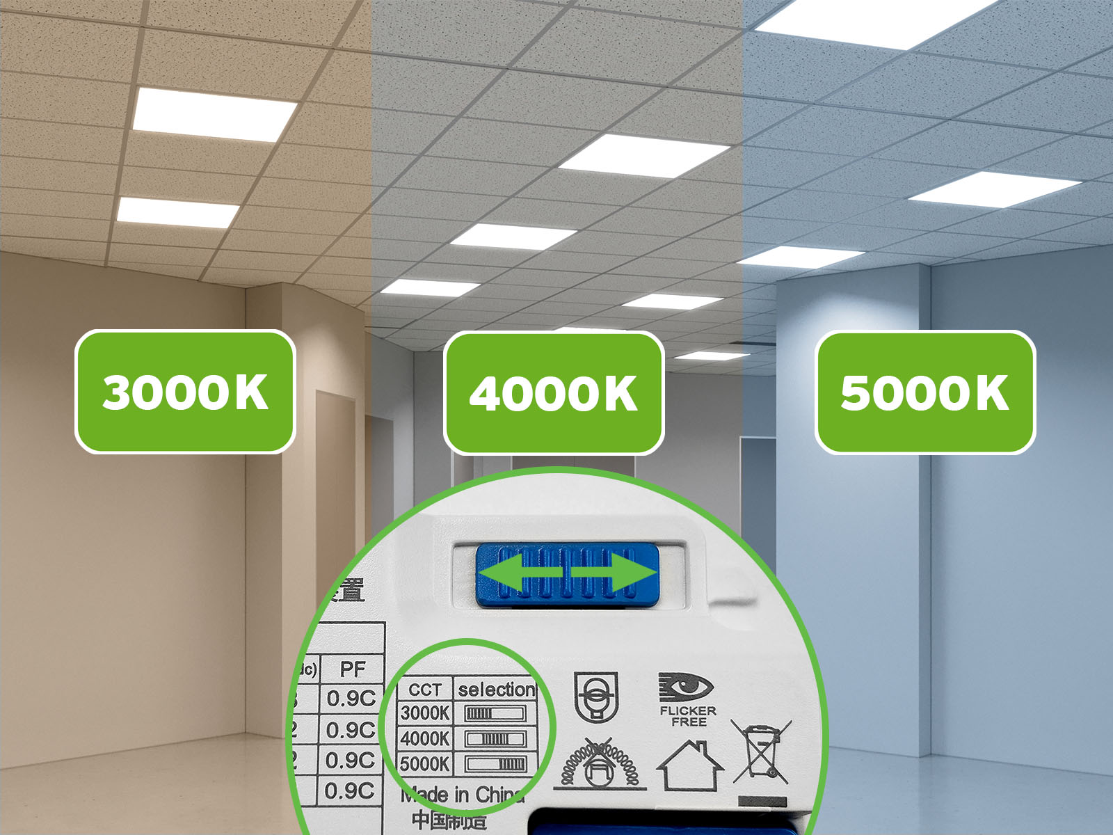 Panel podtynkowy LED 60x60 Almach CCT 28/32/36/40W 3000/4000/5000K