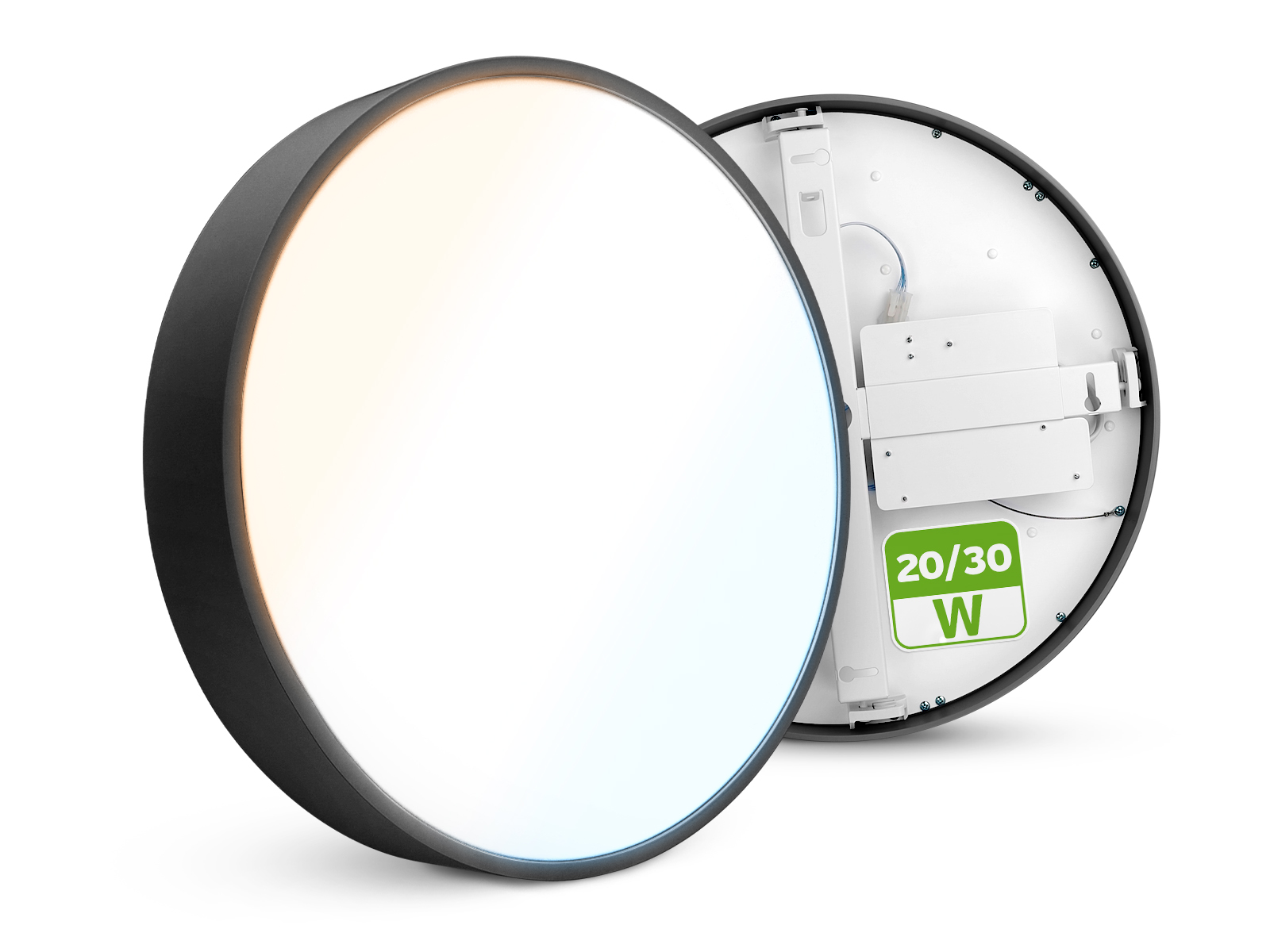 Plafon LED Polari 20/30W 3000/4000/5700K Czarny