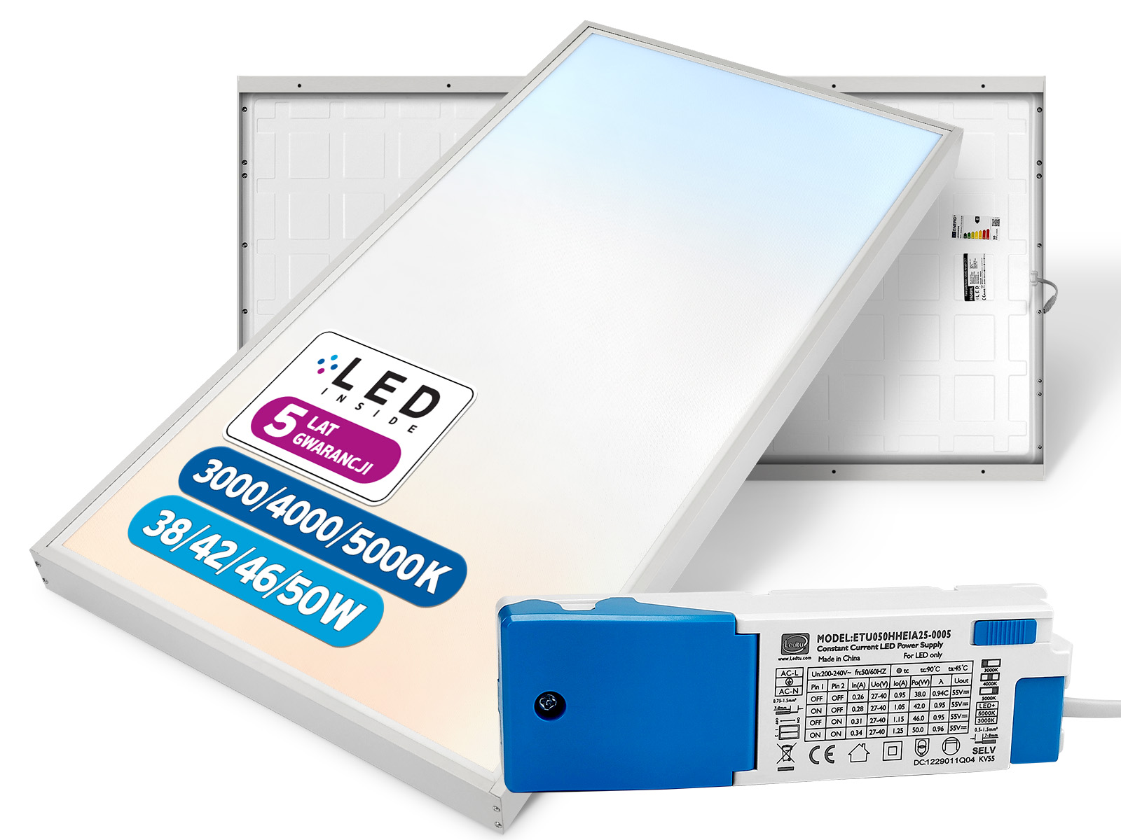 Panel natynkowy LED 120x60 Almach CCT 38/42/46/50W 3000/4000/5000K