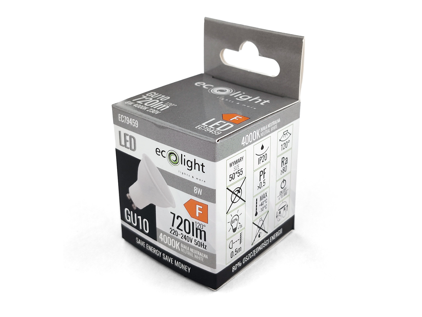 Żarówka LED GU10 8W ~ 60W 4000K barwa biała Neutralna -- 02.jpg